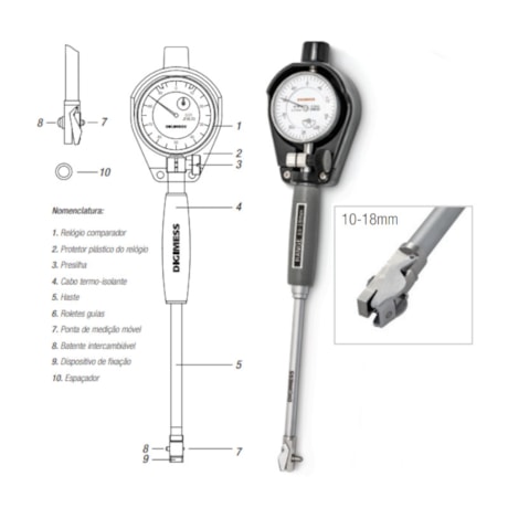 Comparador de Diâmetro Interno 18 a 35mm 130.558 DIGIMESS-685d77ff-de2a-4084-be00-2fc0ae60bf3b