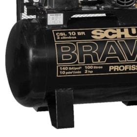 Compressor de Ar 10 Pés 140 PSI 100 Litros 110/220V Monofásico CSL10BR/100L SCHULZ