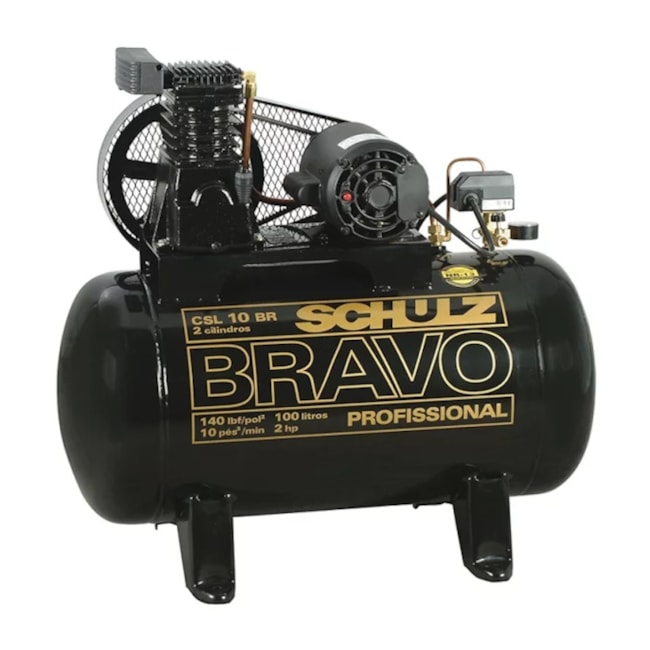 Compressor de Ar 10 Pés 140 PSI 100 Litros 110/220V Monofásico CSL10BR/100L SCHULZ-b0cdb29b-6508-49b5-8753-32656dc396f5