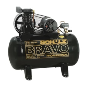 Compressor de Ar 10 Pés 140 PSI 100 Litros 220/380V Trifásico CSL10BR/100L SCHULZ