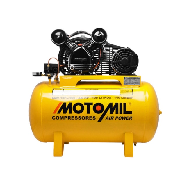 Compressor de Ar 10 Pés 140Lbs 100 Litros Trifásico 220/380V CMV10-PL/100 MOTOMIL -d23c4789-0354-461e-af9a-fd658b0392c2