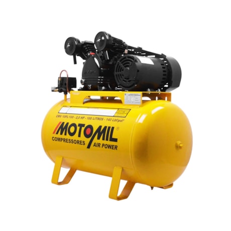 Compressor de Ar 10 Pés 140Lbs 100 Litros Trifásico 220/380V CMV10-PL/100 MOTOMIL -6c1176c0-3083-4b91-b560-69a1a60167ce