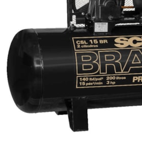 Compressor de Ar 15 Pés 140 PSI 183 Litros 110/220V Monofásico CSL15BR/200L SCHULZ