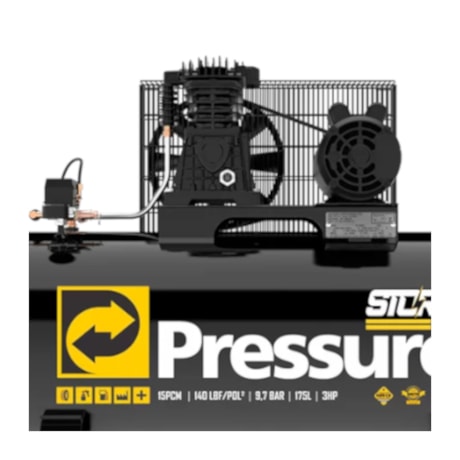 Compressor de Ar 15 Pés 175 Litros 140 Libras Monofásico Bivolt STORM 450 PRESSURE-c347e651-9eb6-4c04-88fb-b5c3e8d08454