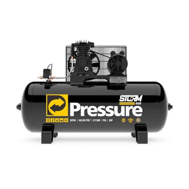 Compressor de Ar 15 Pés 175 Litros 140 Libras Monofásico Bivolt STORM 450 PRESSURE-16bd787f-083f-406d-b413-713007812b1b