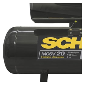 Compressor de Ar 20 Pés 175 Lbs 150 Lts Trifásico 220/380V Chave de Partida MCSV20 AUDAZ SCHULZ