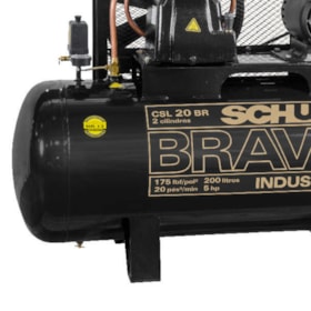 Compressor de Ar 20 Pés 175 PSI 200 Litros 220/380V Trifásico CSL20BR/200 SCHULZ