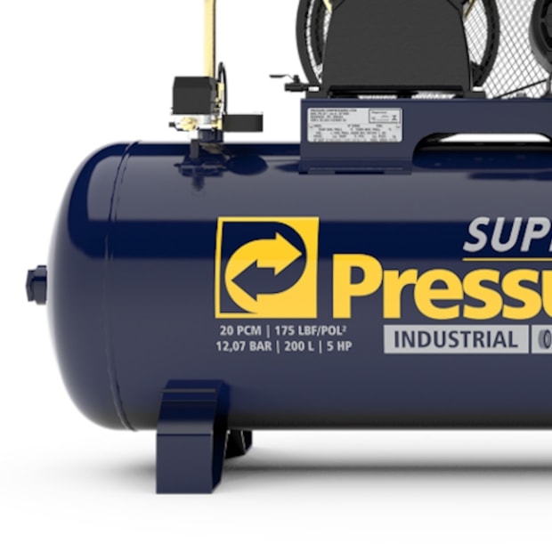 Compressor de Ar 20 Pés 175Lbs 200 Litros 220/380V Trifásico SUPER AR 20/200V PRESSURE-3ed97314-cab4-46fa-bd90-0922a4511de5