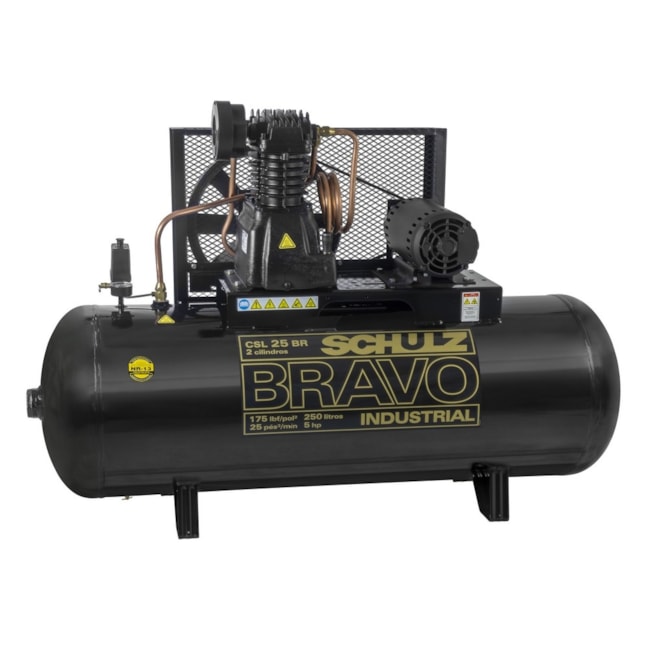 Compressor de Ar 25 Pés 175 LBS 250 Litros Trifásico Bravo Industrial 922.7799-0 CSL25BR/250L SCHULZ-f17455a1-0d05-4e47-adaa-38c3da3e2f46