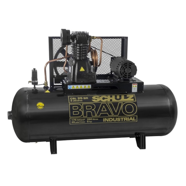 Compressor de Ar 25 Pés 175 Psi 250 Litros Trifásico Bravo Industrial 922.7799-0 CSL25BR/250L SCHULZ-a9fbc534-21f3-4c10-9d63-8e7c8f55a391