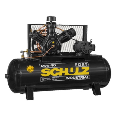 Compressor de Ar 40 Pés 175 Libras 10HP 220/380V Trifásico MSW 40/425 FORT SCHULZ