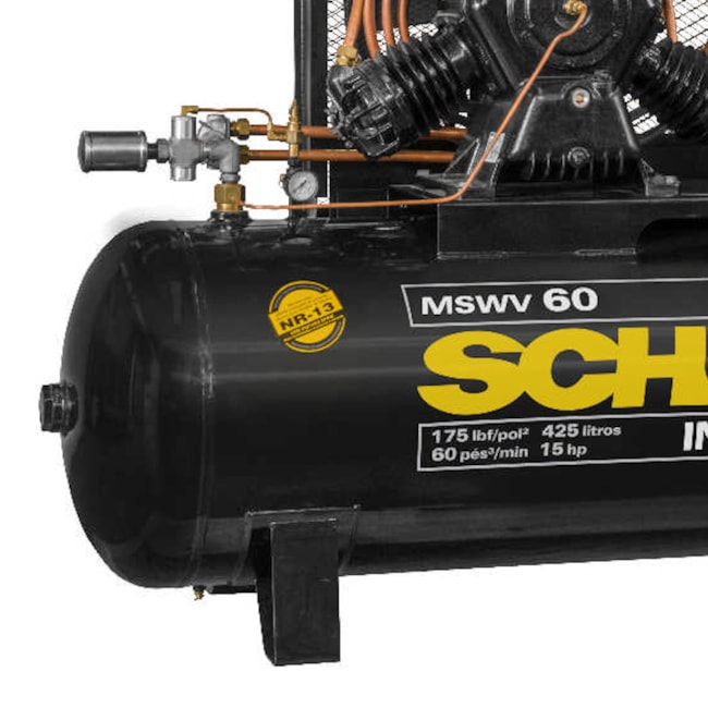 Compressor de Ar 60 Pés 175 PSI 425 Litros Aberto 220/380V Trifásico MSWV60FORT/425I MTA SCHULZ-a1d07045-c0e0-4499-8115-e77a79a889ca