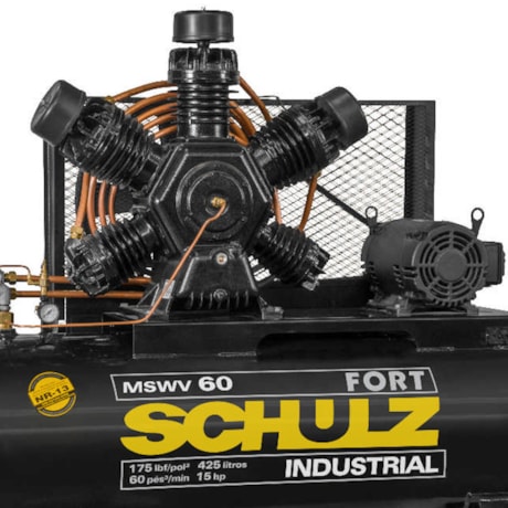 Compressor de Ar 60 Pés 175 PSI 425 Litros Aberto 220/380V Trifásico MSWV60FORT/425I MTA SCHULZ-41dde031-f70c-43fc-bcfd-cf0dfb439b2e