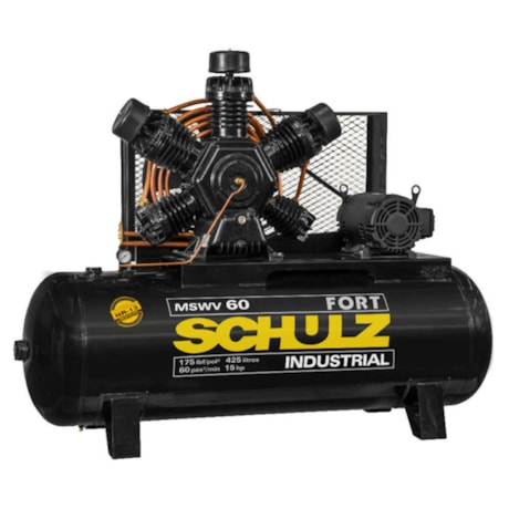 Compressor de Ar 60 Pés 175 PSI 425 Litros Aberto 220/380V Trifásico MSWV60FORT/425I MTA SCHULZ-01c22aa2-b5ae-4ead-a25f-7e5b9e04c3ec