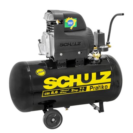 Compressor de Ar 8.6 Pés 120Lbs Monofásico 50 Litros 220V Pratiko CSI-8,6/50L SCHULZ-ca33e747-632b-4156-82d5-5c3c3a0d96c2