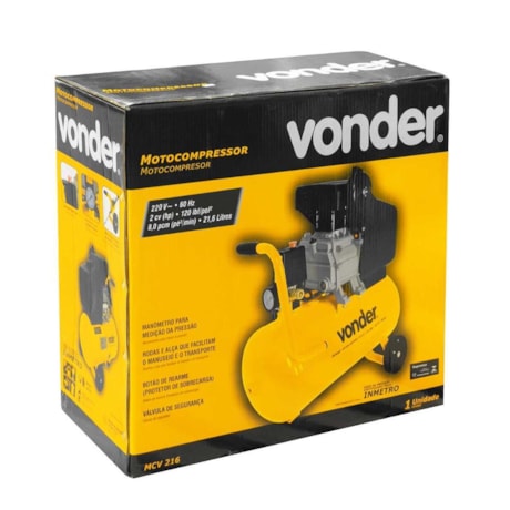 Compressor de Ar 8 Pés 21.6 Litros 120LBF MCV 216 VONDER-576b61e3-27c6-4dd8-8c4f-a412efa16dc4