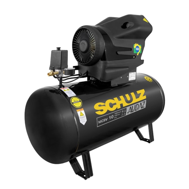 Compressor de Ar Audaz 10 Pés 110 Litros 140LBS Monofásico MCSV10/110 AUDAZ SCHULZ-0ee576c5-ece4-4a16-ab43-113a4f6131a7
