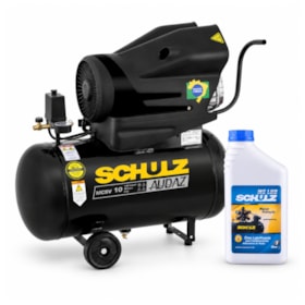 Compressor de Ar AUDAZ 10 Pés 50 Litros 140LBS Monofásico MCSV10/50 + Óleo Lubrificante 1 litro MS LUB SCHULZ