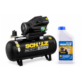Compressor de AR Audaz 15 Pés 110 Litros 140LBS Monofásico MCSV15/110 + Óleo Lubrificante 1 litro MS LUB SCHULZ