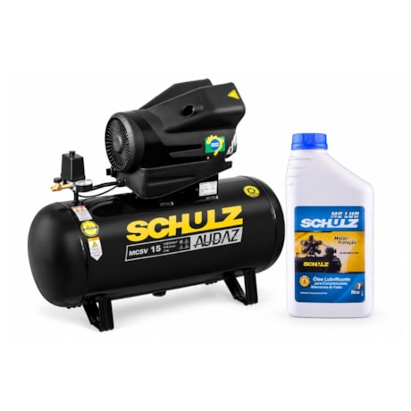 Compressor de AR Audaz 15 Pés 110 Litros 140LBS Monofásico MCSV15/110 + Óleo Lubrificante 1 litro MS LUB SCHULZ-aead3195-a4d2-4e06-b955-9c11fbd874ef