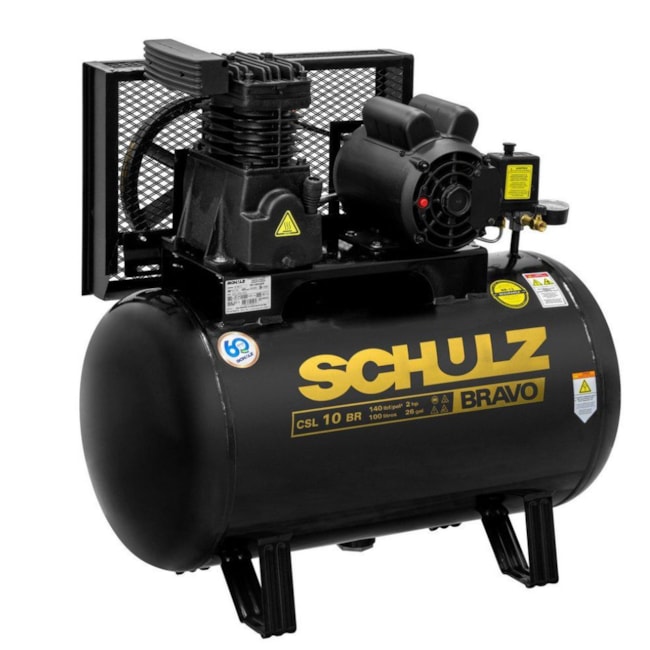 Compressor de Ar de Pistão 10Pés 100LTS 140 LBS Monofásico CSL10BR/100L SCHULZ-0d44d22f-72dd-4bbb-9963-8fa1c6e8ee10
