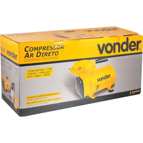 Compressor de Ar Direto 2.3 Pés 40 Libras 110/220V com Kit 6828023000 VONDER-3c222c53-28b6-4b09-a9f5-984166192c3e