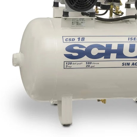 Compressor de Ar Odontológico 18 pés 100 Litros sem Óleo 220V CSD 18/100 SCHULZ-5cb497c2-ed79-4f72-a409-cc861c8e7310