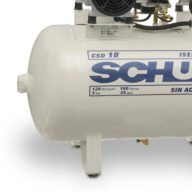 Compressor de Ar Odontológico 18 pés 100 Litros sem Óleo 220V CSD 18/100 SCHULZ-05dff734-4e07-4bd2-b073-d98c20039b8d