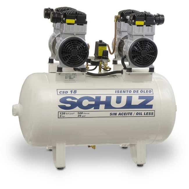 Compressor de Ar Odontológico 18 pés 100 Litros sem Óleo 220V CSD 18/100 SCHULZ-4a36793f-0075-495b-b24d-045ab57fd027