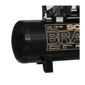 Compressor de Ar Pistão 15 Pés 140 Libras 3HP Trifásico 220/380V CSL 15BR/200 SCHULZ