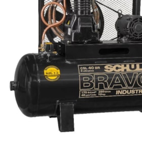 Compressor de Ar Pistão 40 Pés 175 Libras 220/380V Trifásico CSL 40BR/250 BRAVO SCHULZ