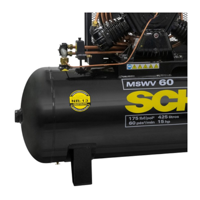 Compressor de Ar Pistão 60 Pés 175 lbs 425 Litros 220/380/440/760V Trifásico MSWV60FORT/425I MTA SCHULZ-c01f3509-24ba-4664-9137-4cdec06c0b96