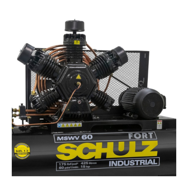 Compressor de Ar Pistão 60 Pés 175 lbs 425 Litros 220/380/440/760V Trifásico MSWV60FORT/425I MTA SCHULZ-9b936c0c-8309-4bf4-b87f-d94bd3635318