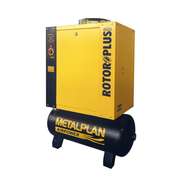 Compressor Parafuso 10HP 36 Pés 9Bar 100 Litros 220V Trifásico ROTOR PLUS METALPLAN-d2d7ce11-d86b-45fc-9093-ed334d420351