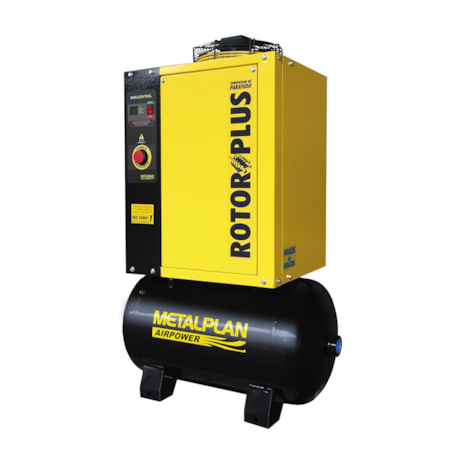 Compressor Parafuso 4HP 16,4 Pés 10 Bar 70 Litros 220V Trifásico ROTOR PLUS METALPLAN-c6a05d5a-e5f4-4782-ac49-d504b01da5bd