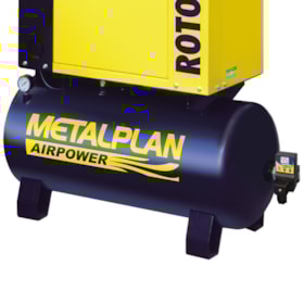 Compressor Parafuso 6HP 28,2 Pés 7 Bar 100 Litros 220V Monofásico ROTOR PLUS METALPLAN