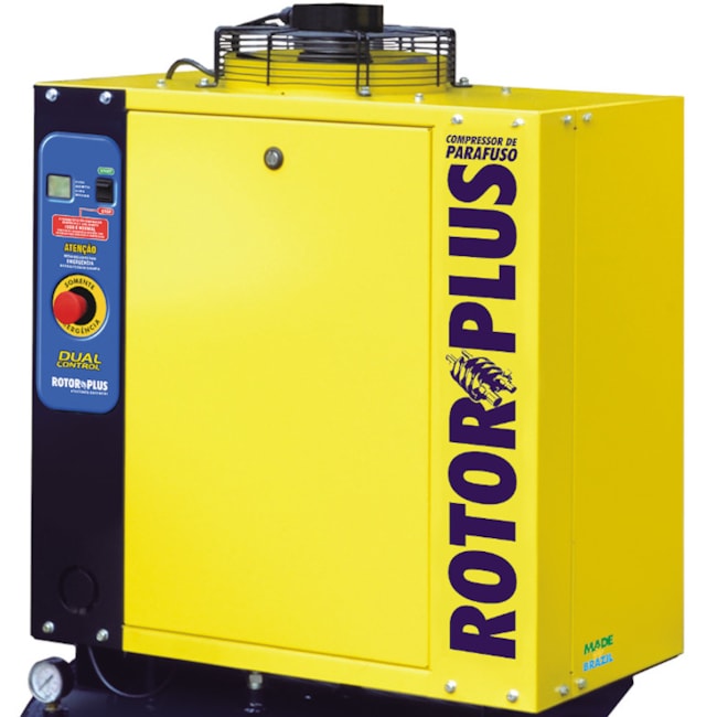 Compressor Parafuso 6HP 28,2 Pés 7 Bar 100 Litros 220V Monofásico ROTOR PLUS METALPLAN-7d4c1071-ef93-461c-8828-33cbe71aa85f