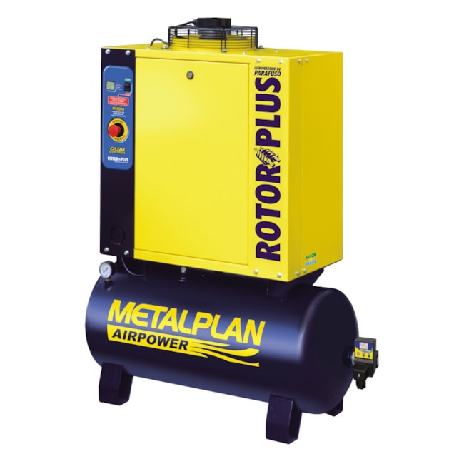 Compressor Parafuso 6HP 28,2 Pés 7 Bar 100 Litros 220V Monofásico ROTOR PLUS METALPLAN-8565ca2f-0c6f-4cf8-ae2c-3aadd453487d