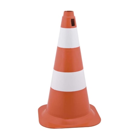 Cone de Sinalização 50 cm Branco e Laranja em Polietileno 7029000504 VONDER