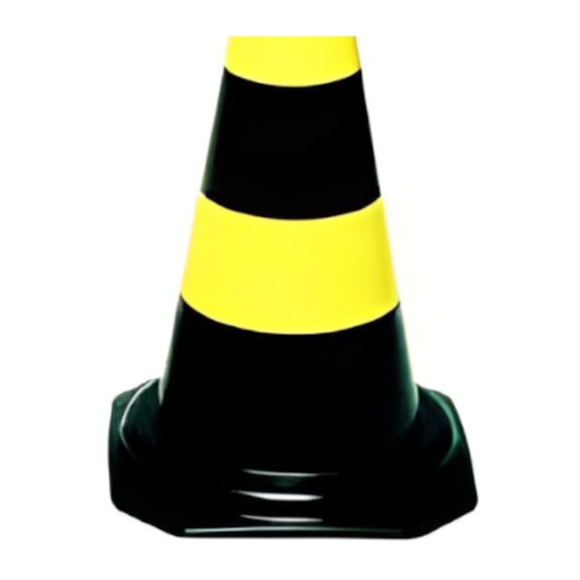 Cone de Sinalização 50 cm Preto e Amarelo CG50007 CARBOGRAFITE-231e8738-7db4-48a3-b8e1-acd8ae54ef6f