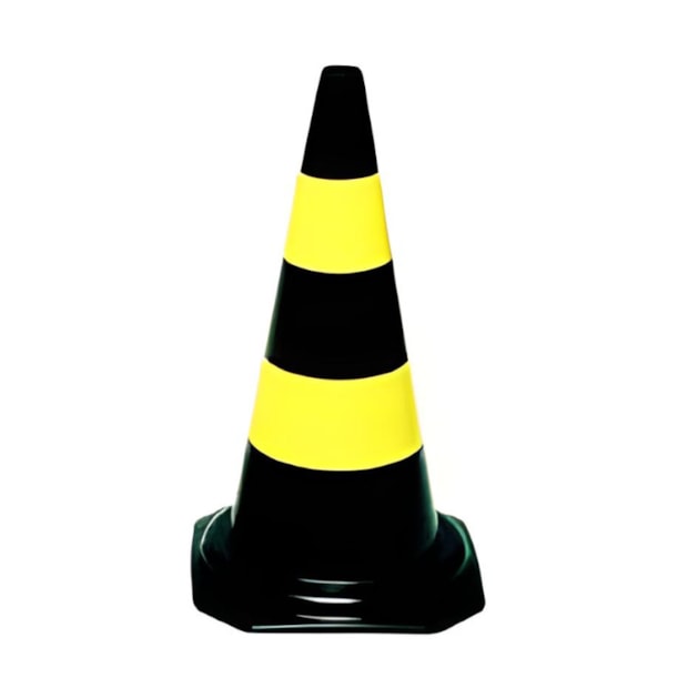 Cone de Sinalização 50 cm Preto e Amarelo CG50007 CARBOGRAFITE-5673375b-5abc-470c-85af-f13f384835ce