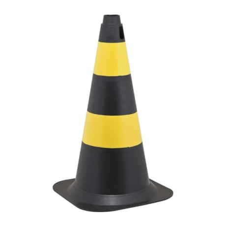 Cone de Sinalização 50 cm Preto e Amarelo em Polietileno 7029000500 VONDER-16ef1bf3-25e7-46f1-aef6-f32fcc5ebc5d