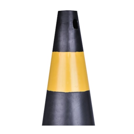 Cone de Sinalização 50cm Preto e Amarelo 700.01304 PLASTCOR