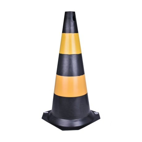 Cone de Sinalização 50cm Preto e Amarelo 700.01304 PLASTCOR