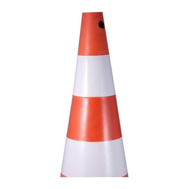 Cone de Sinalização 75 cm Branco e Laranja em Polietileno 7029000754 VONDER-60d88cbf-eccf-4d86-afc1-18f10f5c1886