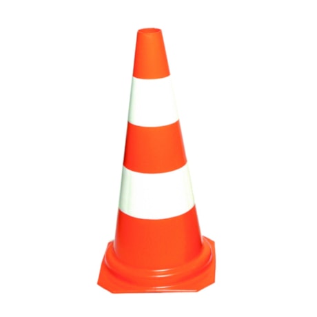 Cone de Sinalização 75 cm Laranja e Branco CG 75018 CARBOGRAFITE