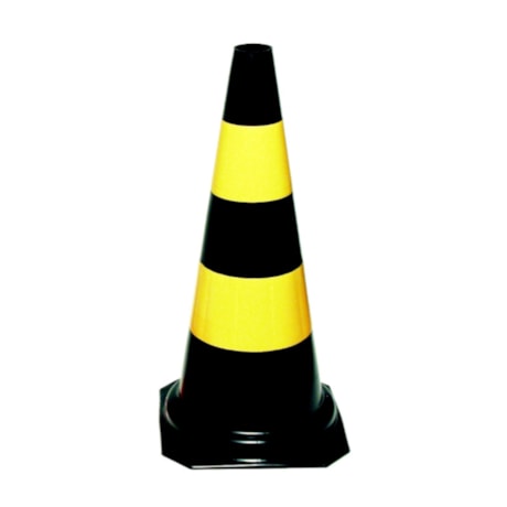 Cone de Sinalização 75 cm Preto e Amarelo CG 75018 CARBOGRAFITE