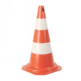 Cone de Sinalização 75cm Laranja e Branco 700.01291 PLASTCOR