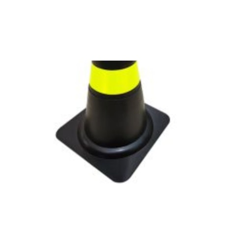 Cone de Sinalização 75cm Preto e com Faixas Refletivas Amarelas 70.000.653 PLASTCOR-711e83be-0ab4-4d84-8167-577e3900819e