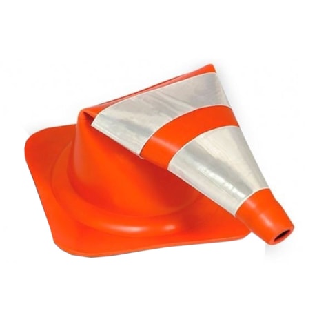 Cone de Sinalização Flexível Laranja e Branco 75cm 700.00652 PLASTCOR-38b2b741-c3d3-4b15-bff4-3f8028aa05f7